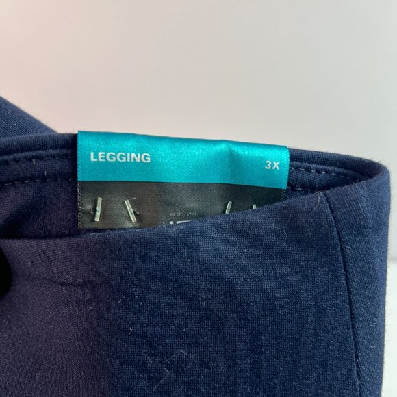 NWT Slim Factor By Investments Plus 4-Way Stretch Leggings Navy Contours Smooths - Picture 4 of 13